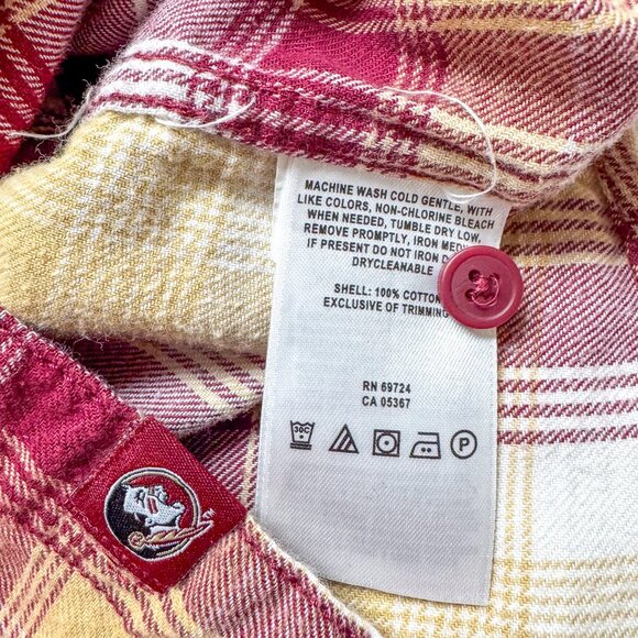 Florida State Seminoles Shirt Men XL Red Gold Plaid Flannel Columbia Outdoor FSU - Picture 10 of 13